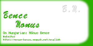 bence monus business card